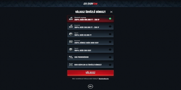 Glorion Casino registration on mobile