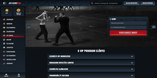 Glorion Casino VIP programme on mobile