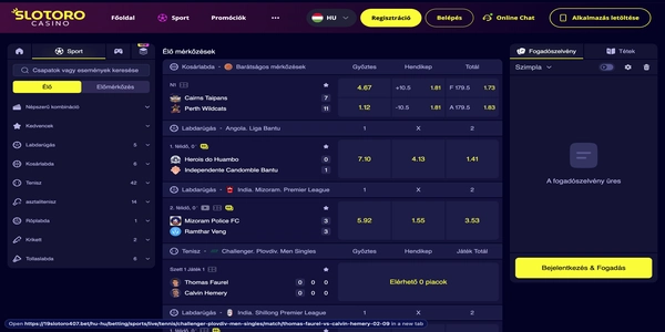 Slotoro Casino sports betting on mobile