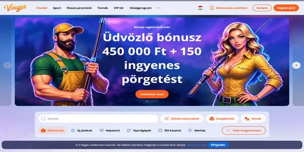 V.Vegas Casino homepage on mobile