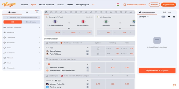 V.Vegas Casino sports betting on mobile